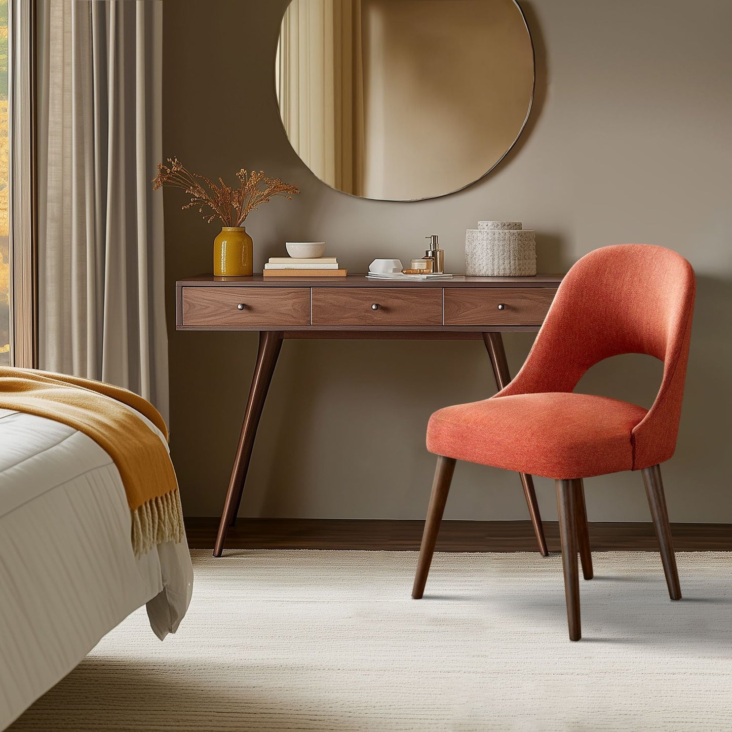 Sedie da pranzo imbottite INK IVY Nola con schienale ritagliato (set da 2)