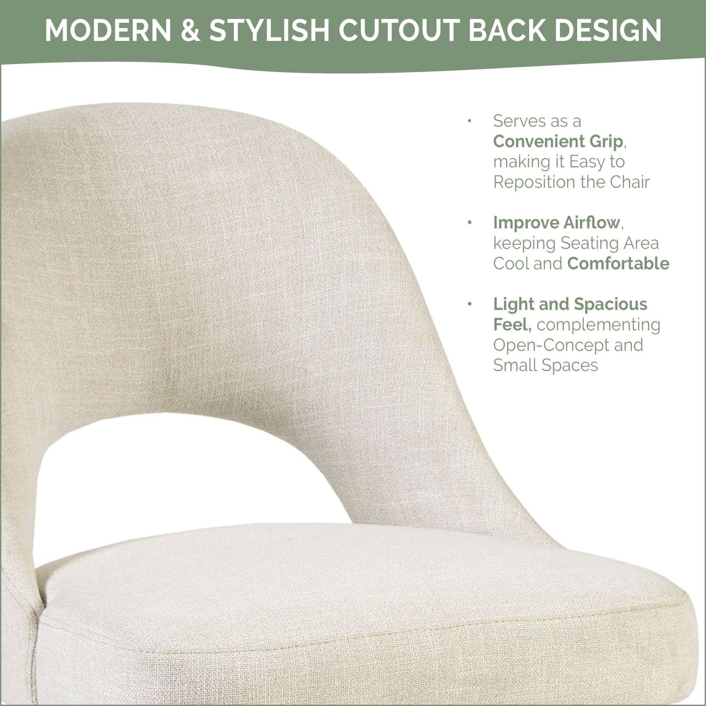 Sedie da pranzo imbottite INK IVY Nola con schienale ritagliato (set da 2)