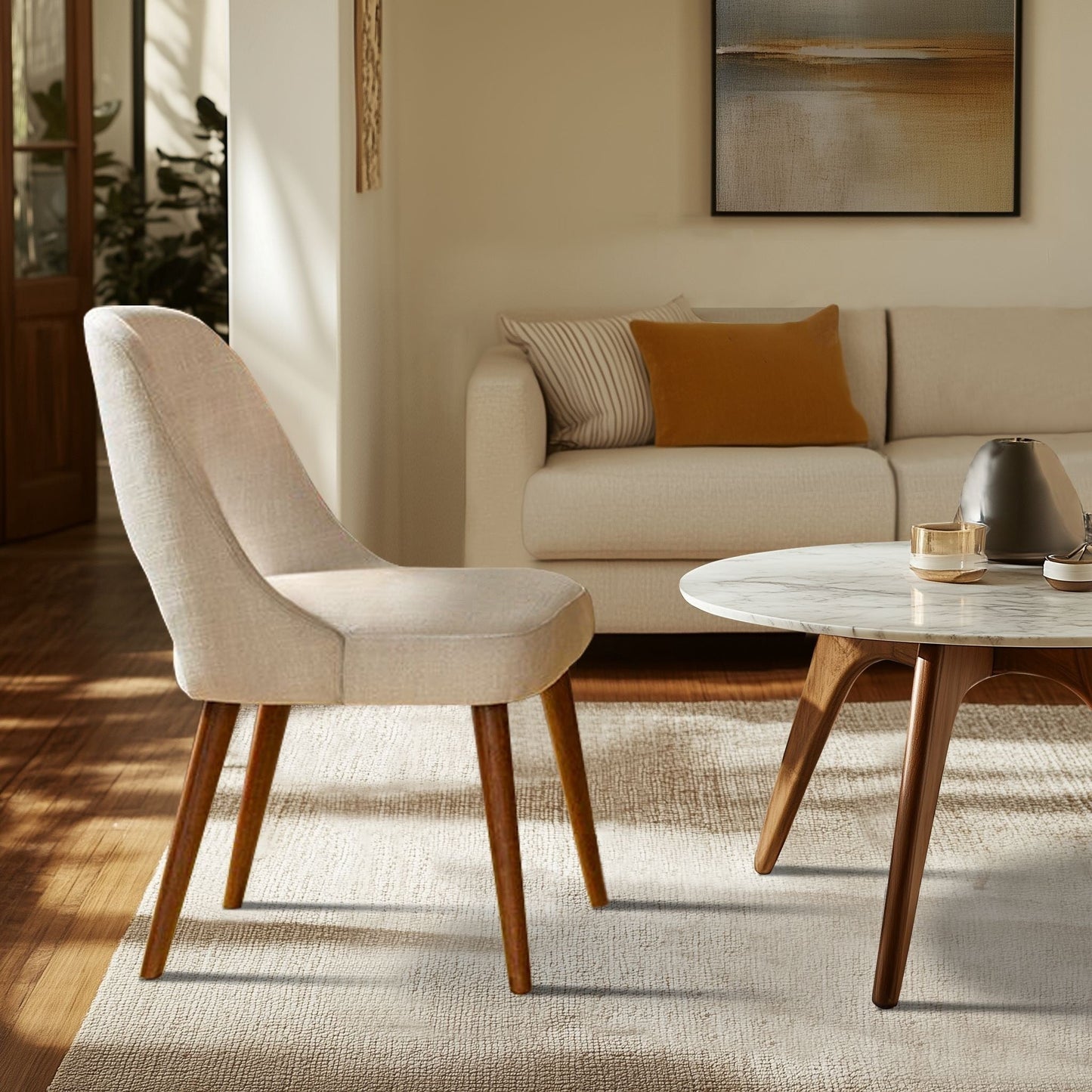 Sedie da pranzo imbottite INK IVY Nola con schienale ritagliato (set da 2)