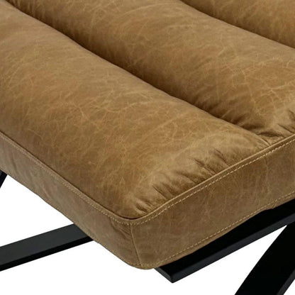 Sgabello decorativo in pelle industriale