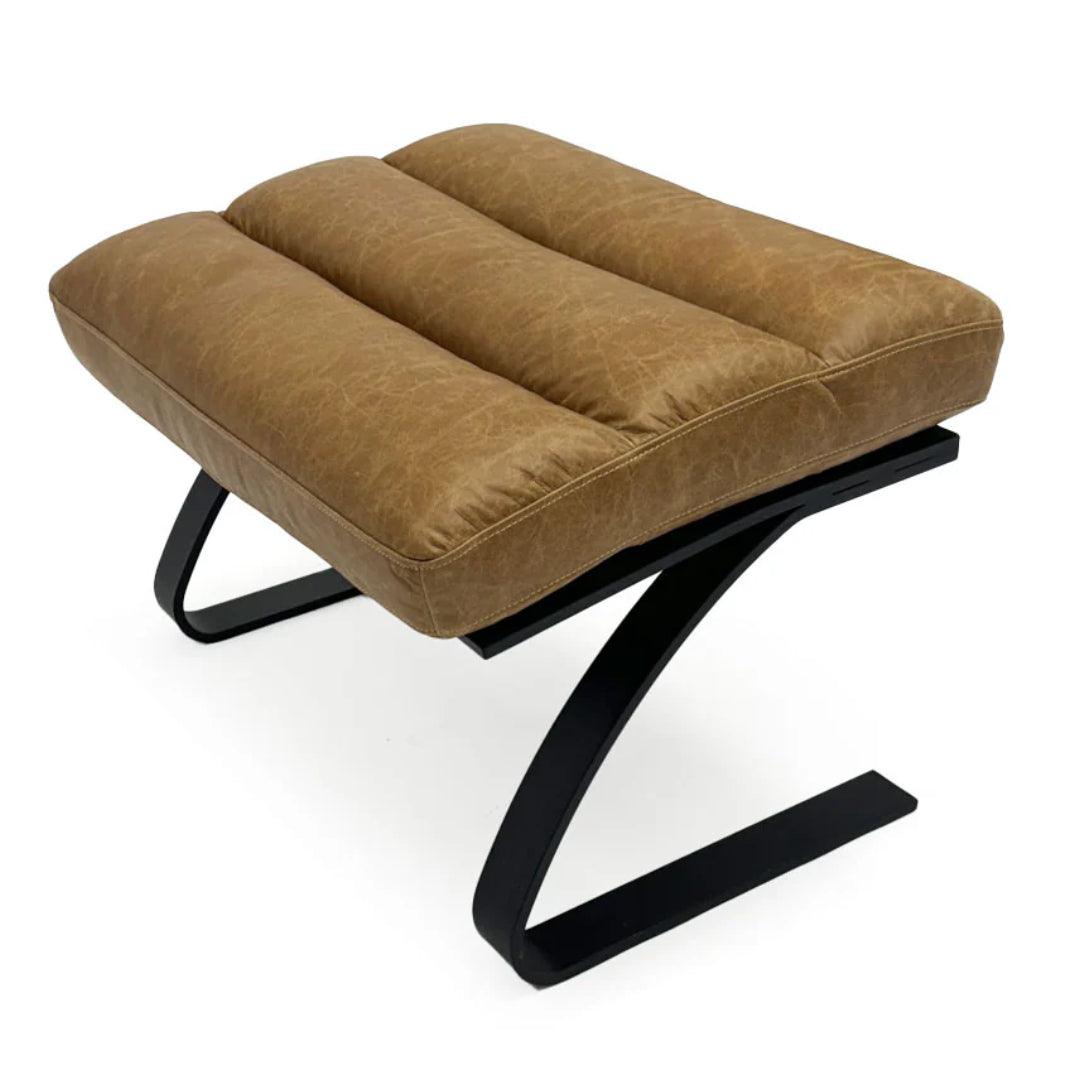 Sgabello decorativo in pelle industriale