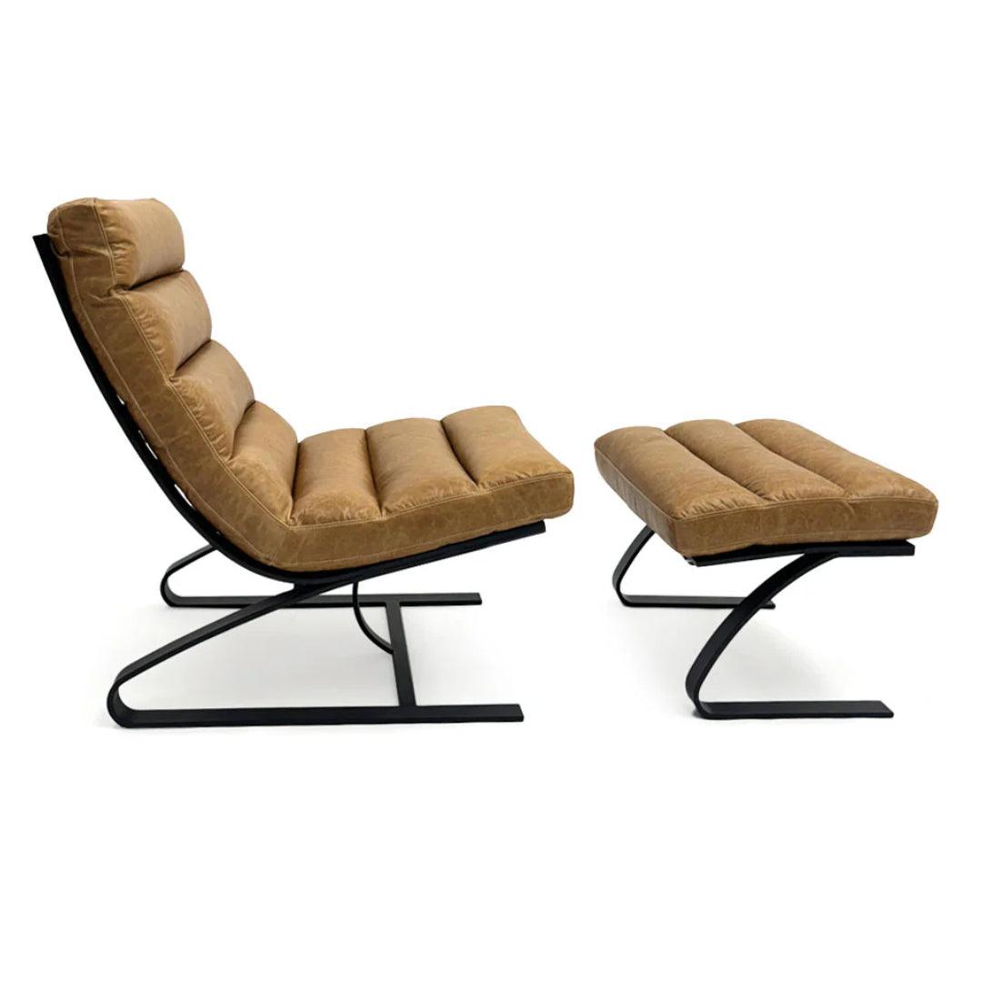 Sgabello decorativo in pelle industriale