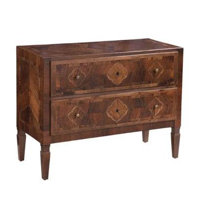 Comò intarsiato Eloise a due cassetti