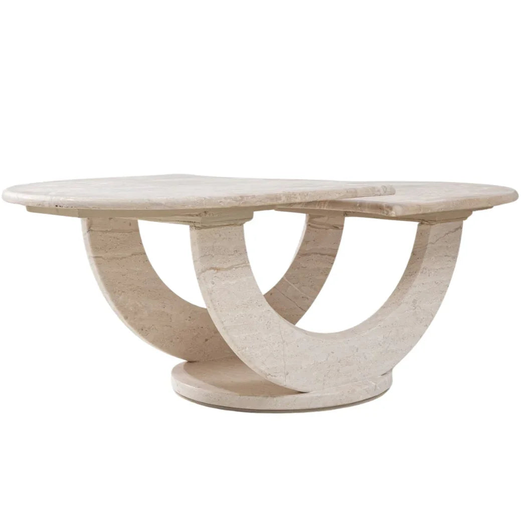 Tavolino da caffè vintage in travertino italiano, circa 1950