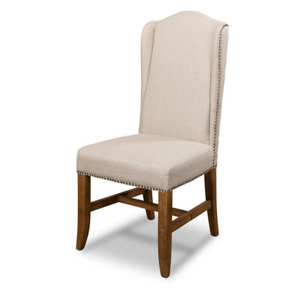 Sedie da pranzo con schienale alto color avorio - Set da 2