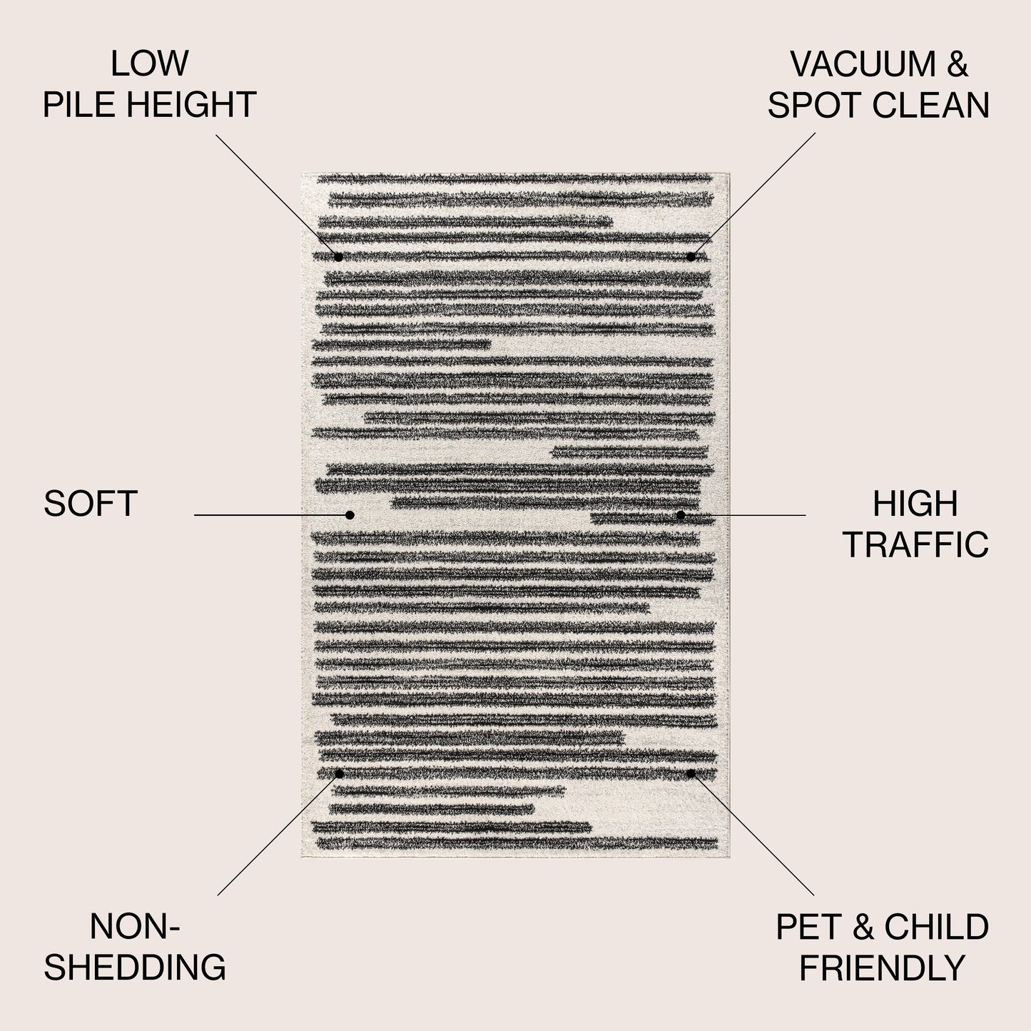 JONATHAN Y Aksil Tappeto moderno a righe berbero