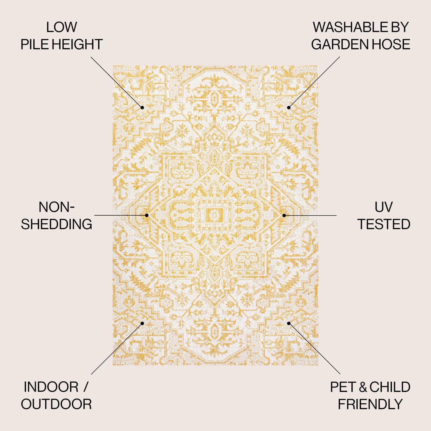 Tappeto per interni/esterni JONATHAN Y Charleston Medallion