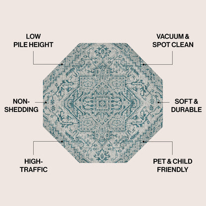 Tappeto per interni/esterni JONATHAN Y Charleston Medallion