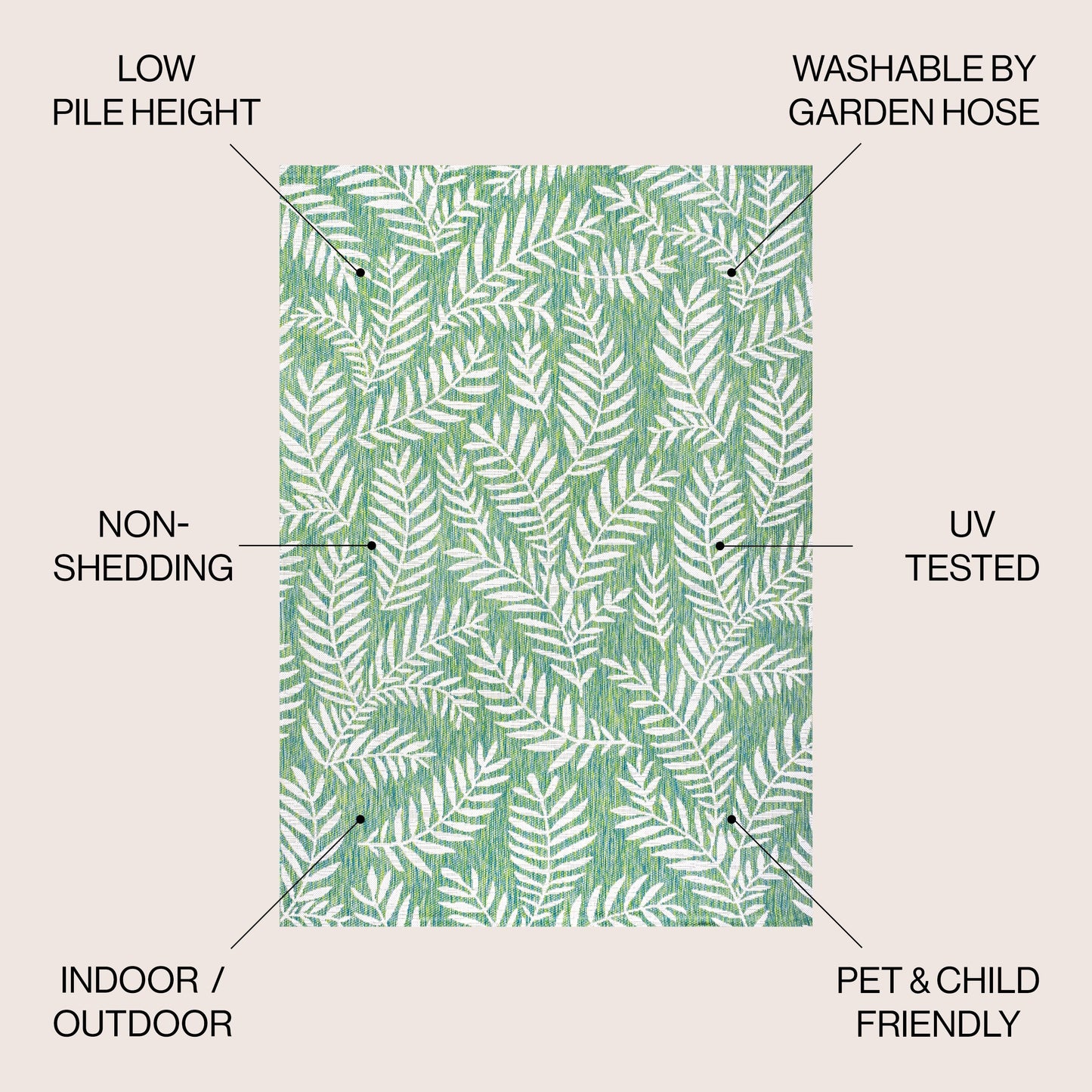 Tappeto per interni ed esterni JONATHAN Y Galon Palm Frond