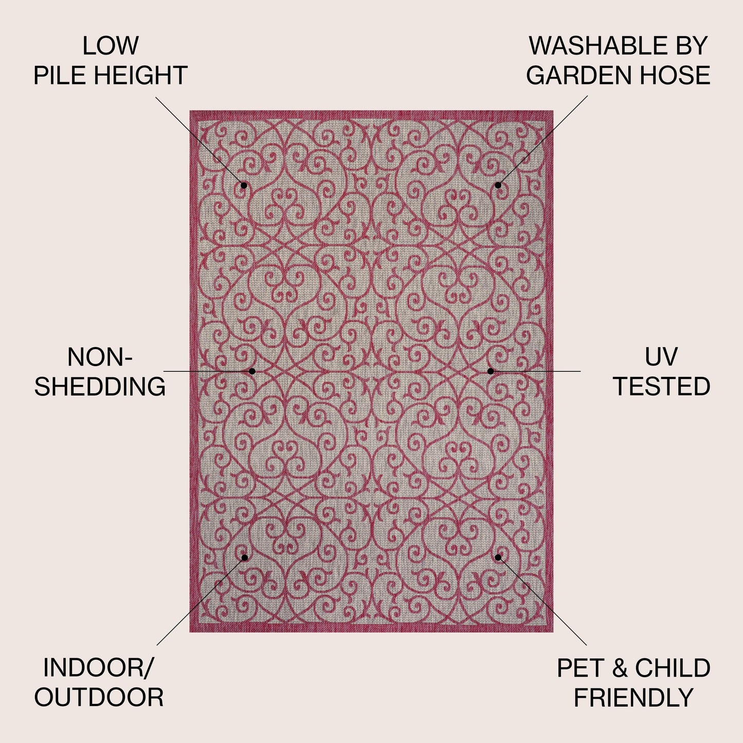 Tappeto per interni/esterni JONATHAN Y Ourika con trama testurizzata