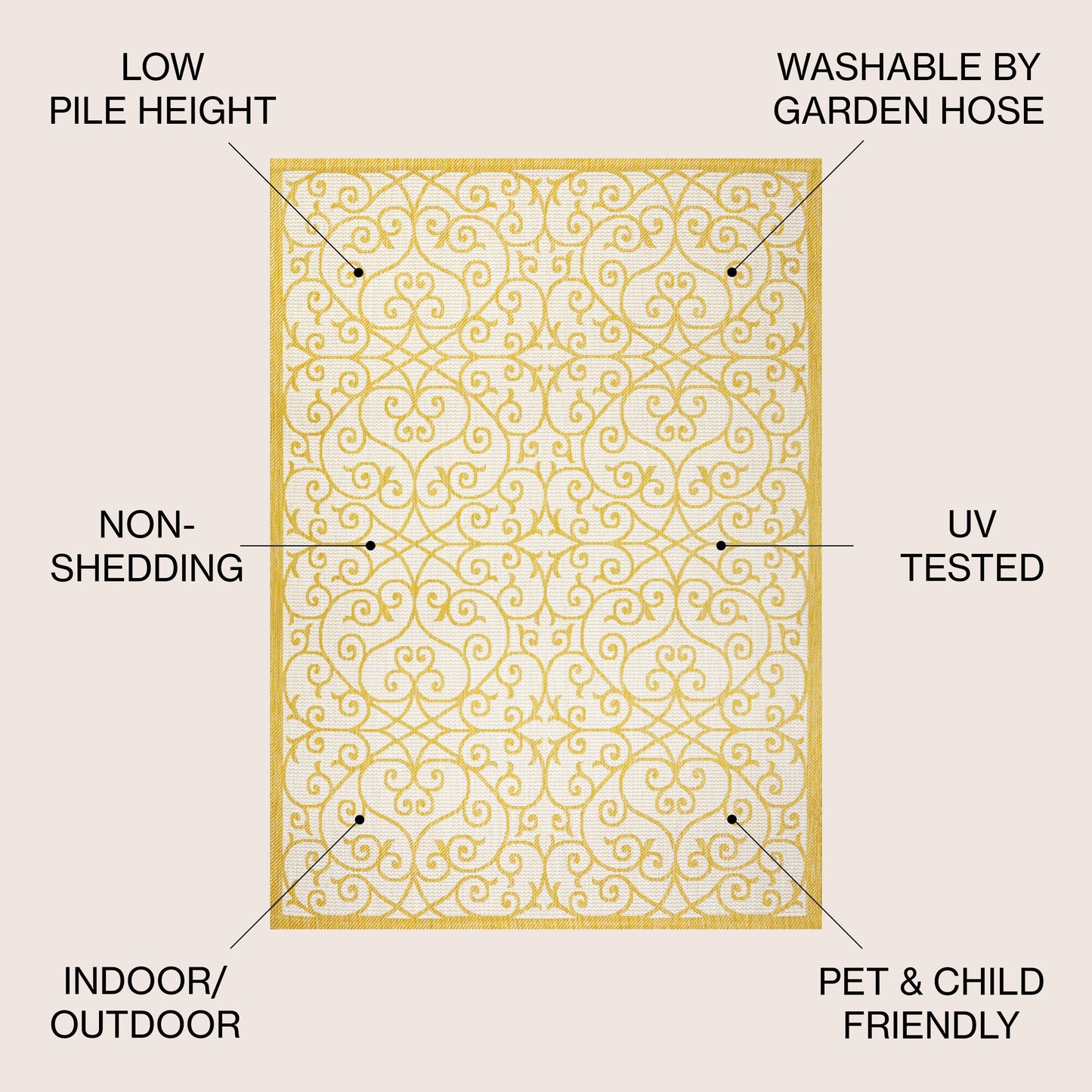 Tappeto per interni/esterni JONATHAN Y Ourika con trama testurizzata