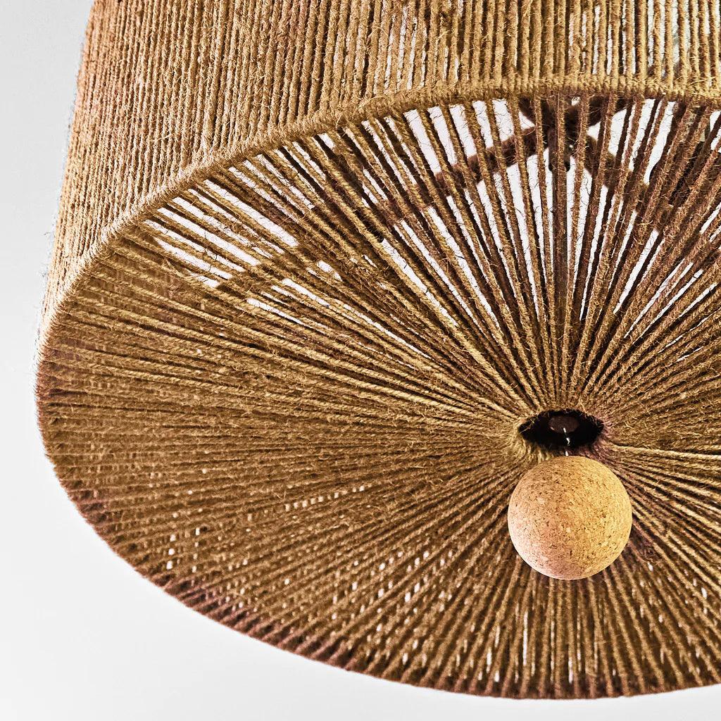 Ciondolo avvolto in corda di iuta naturale