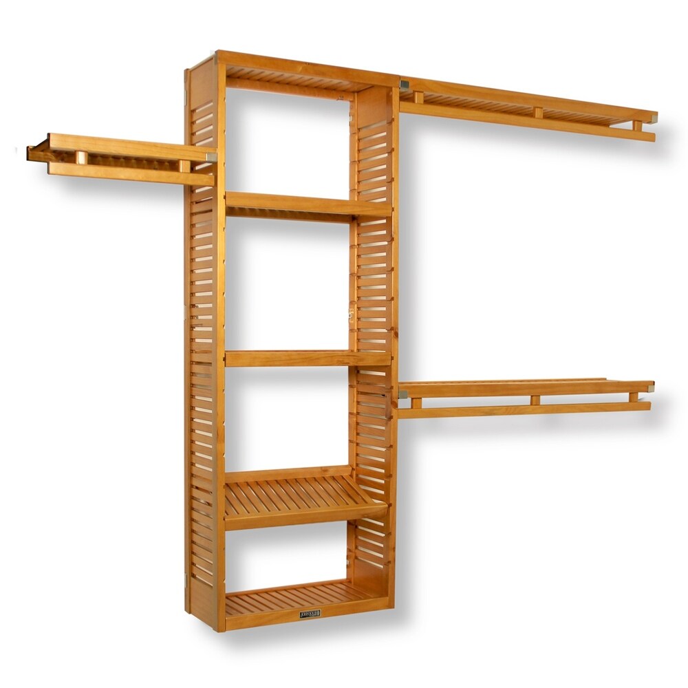 Sistema di armadiatura Simplicity in legno massello John Louis Home, color miele e acero