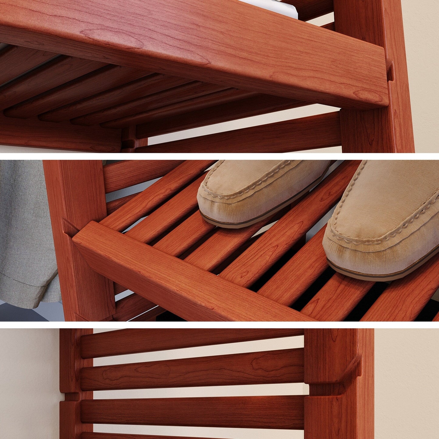 Sistema di armadiatura Simplicity in legno massello John Louis Home Reach-In Mogano rosso