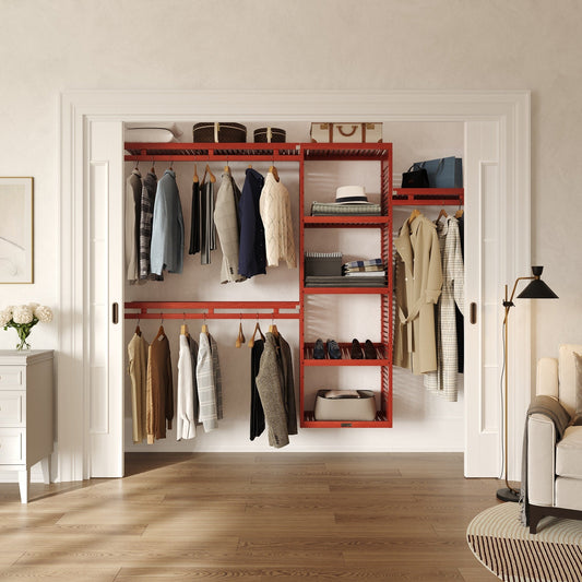 Sistema di armadiatura Simplicity in legno massello John Louis Home Reach-In Mogano rosso