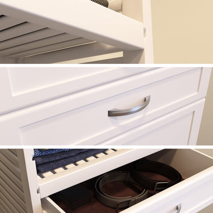 Sistema di armadi a muro John Louis Home in legno massello con 3 cassetti, bianco