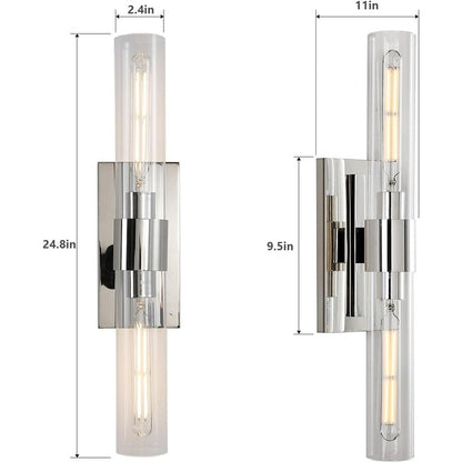 Applique da parete moderne in vetro KAYLA, lampade da parete per interni, lampada da toeletta con paralume in vetro (2 set)