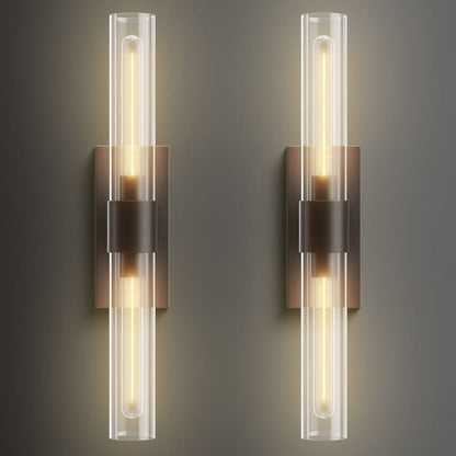 Applique da parete moderne in vetro KAYLA, lampade da parete per interni, lampada da toeletta con paralume in vetro (2 set)