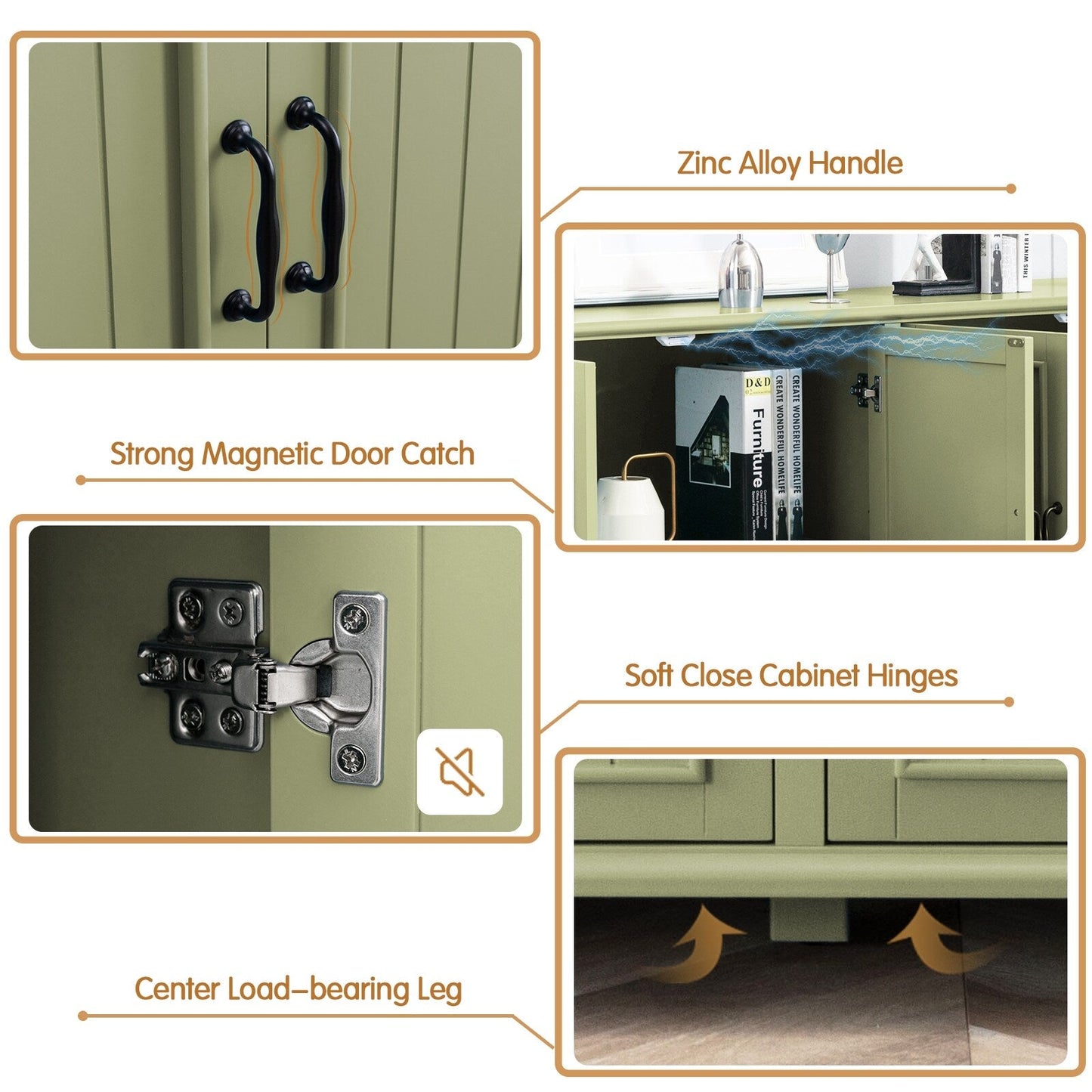 Credenza da cucina, mobile bar, mobiletto portaoggetti decorativo