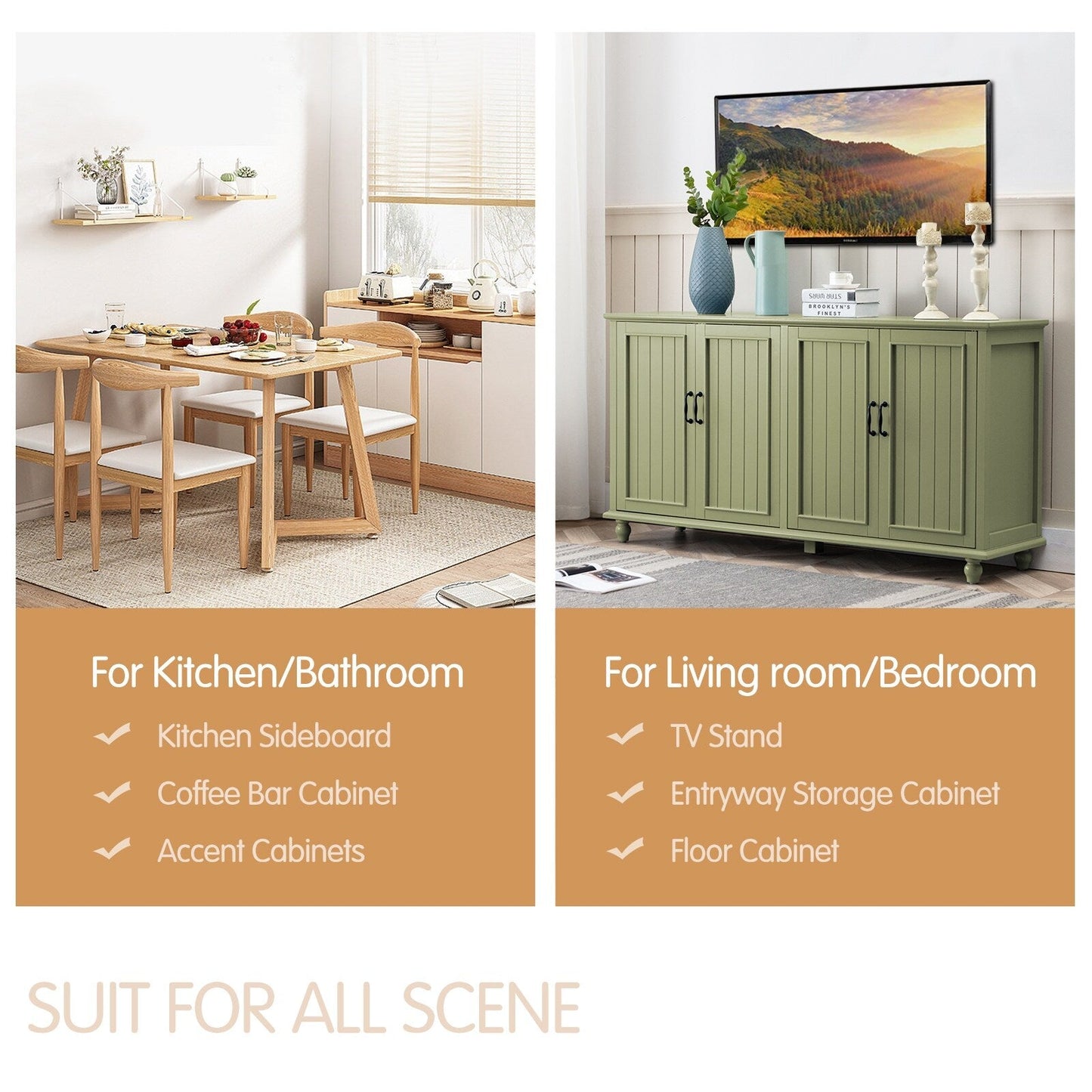 Credenza da cucina, mobile bar, mobiletto portaoggetti decorativo