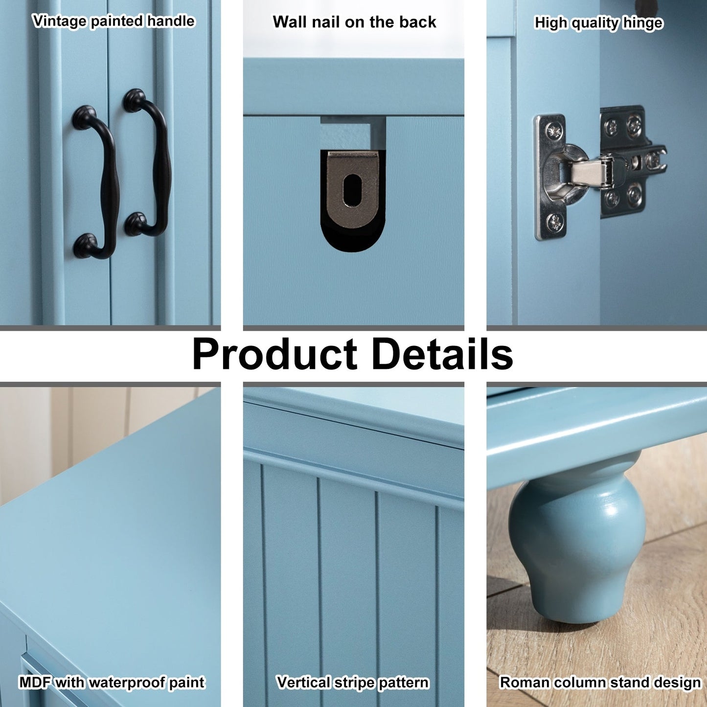 Credenza da cucina, mobile bar, mobiletto portaoggetti decorativo