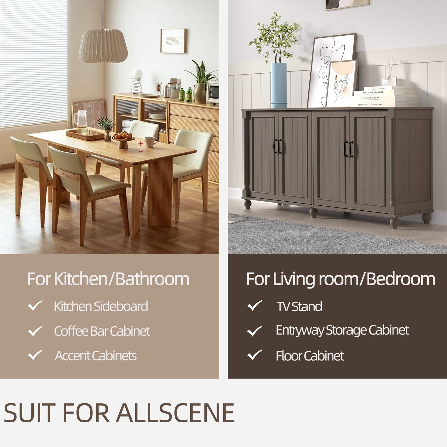 Credenza da cucina, mobile bar, mobiletto portaoggetti decorativo