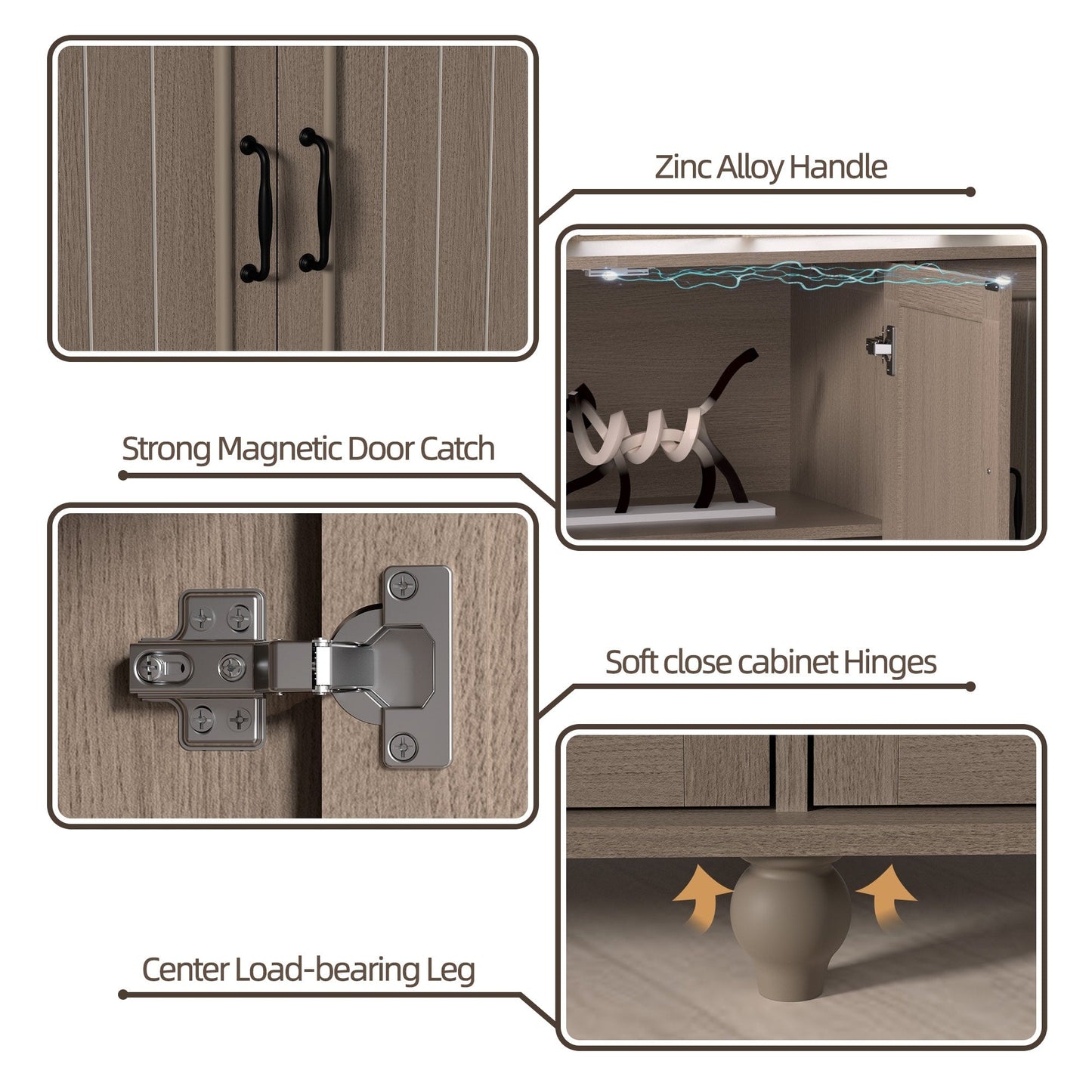 Credenza da cucina, mobile bar, mobiletto portaoggetti decorativo