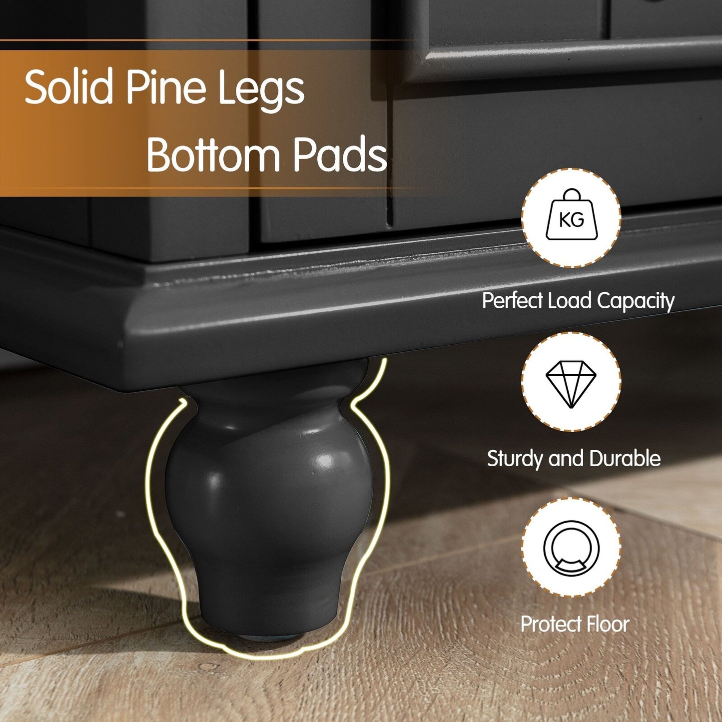 Credenza da cucina, mobile bar, mobiletto portaoggetti decorativo