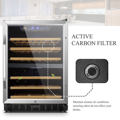Lanbo Frigorifero per vino con compressore a doppia zona da 24 pollici, 44 bottiglie