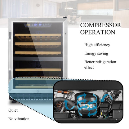 Lanbo Frigorifero per vino con compressore a doppia zona da 24 pollici, 44 bottiglie