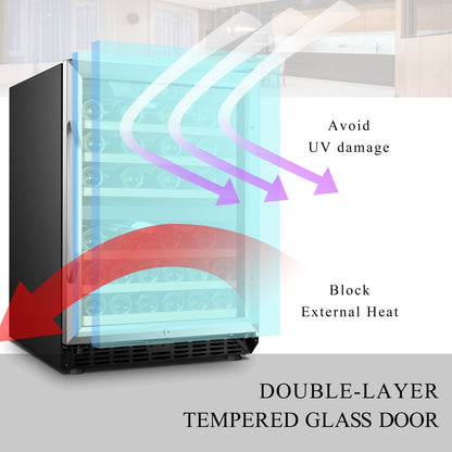 Lanbo Frigorifero per vino con compressore a doppia zona da 24 pollici, 44 bottiglie