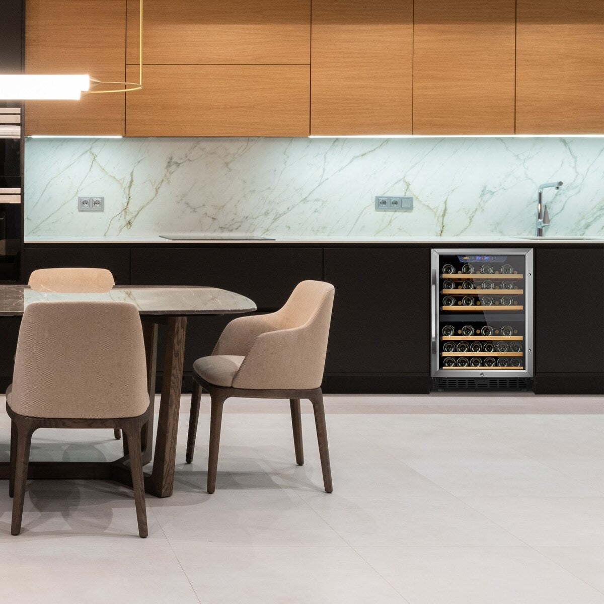 Lanbo Frigorifero per vino con compressore a doppia zona da 24 pollici, 44 bottiglie