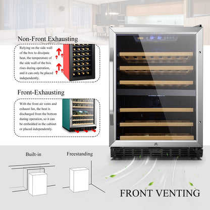 Lanbo Frigorifero per vino con compressore a doppia zona da 24 pollici, 44 bottiglie