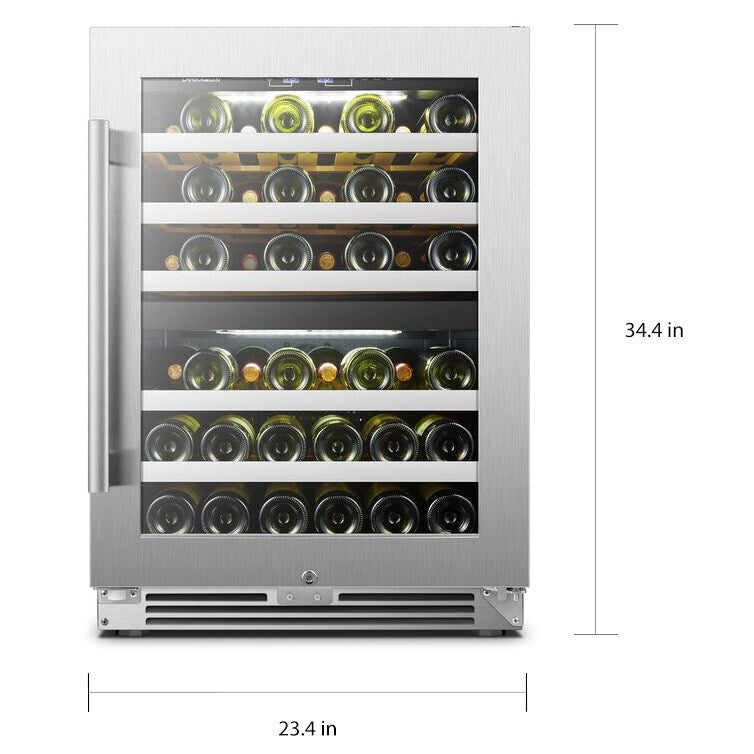 Refrigeratore per vino con compressore a doppia zona LanboPro da 24 pollici e 44 bottiglie