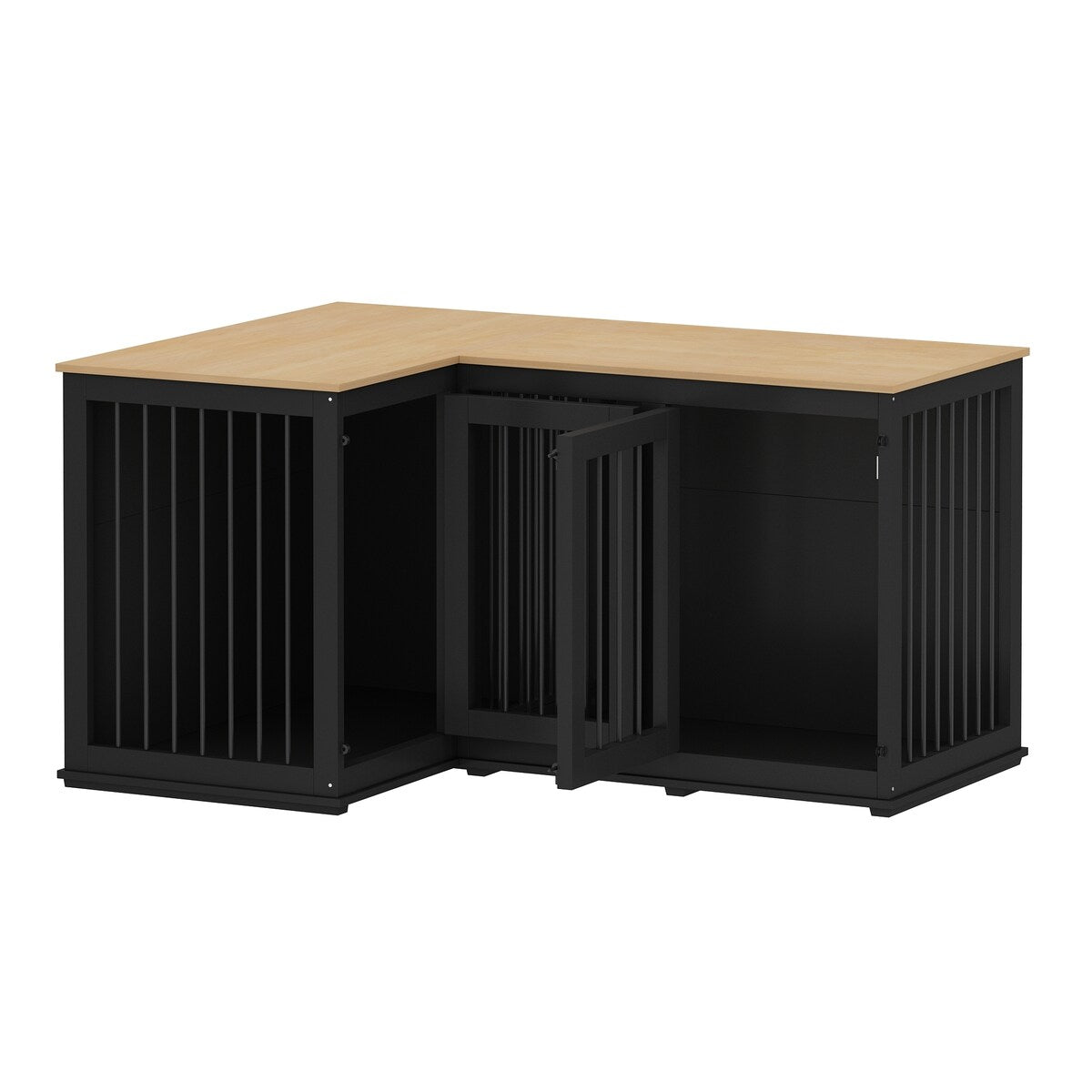 Grande cuccia angolare per cani per 2 cani, gabbia a forma di L - 58,7X41,1