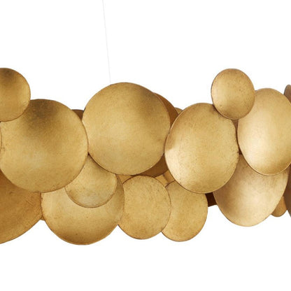 Lampadario a disco in oro spazzolato