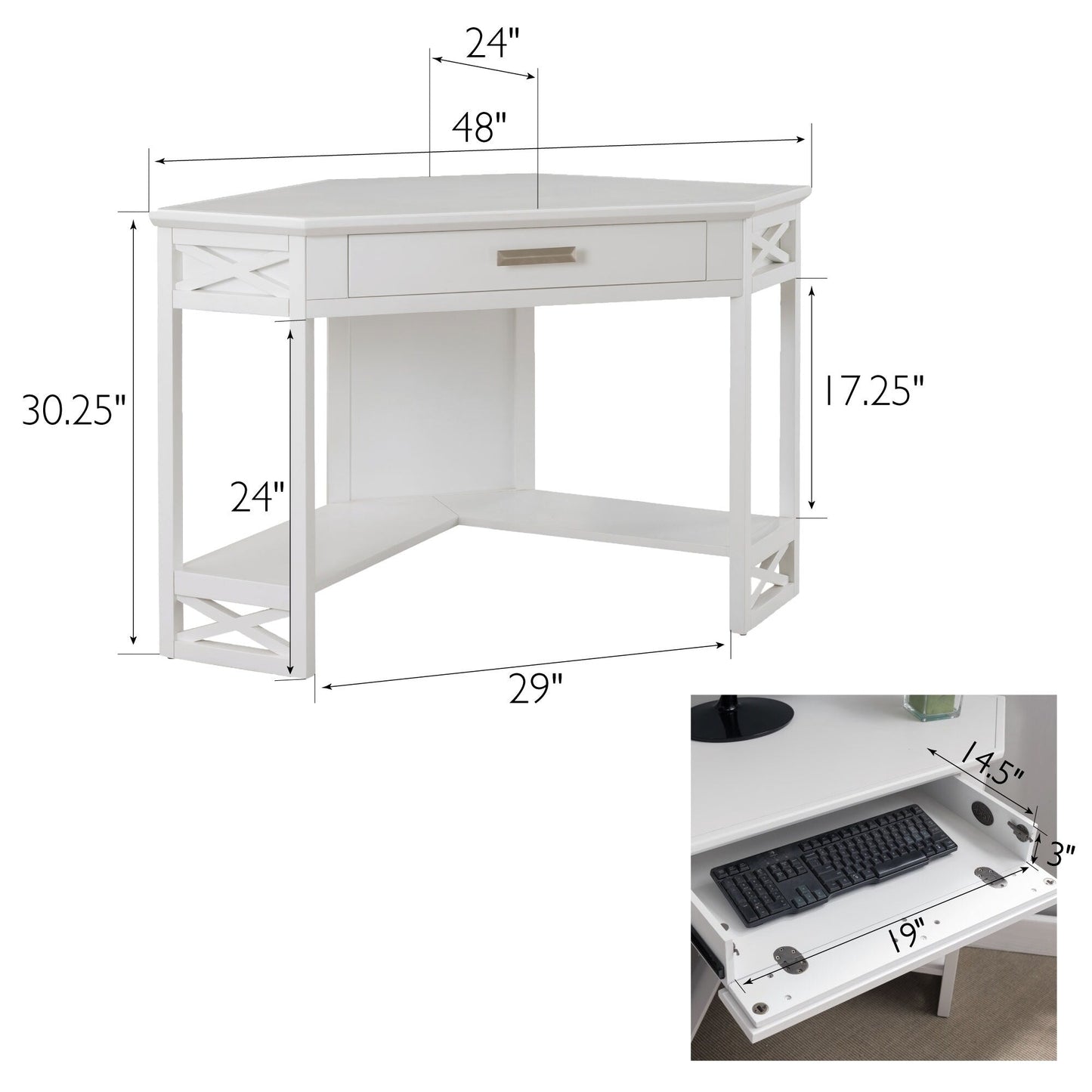 Scrivania angolare Mission di Leick Home