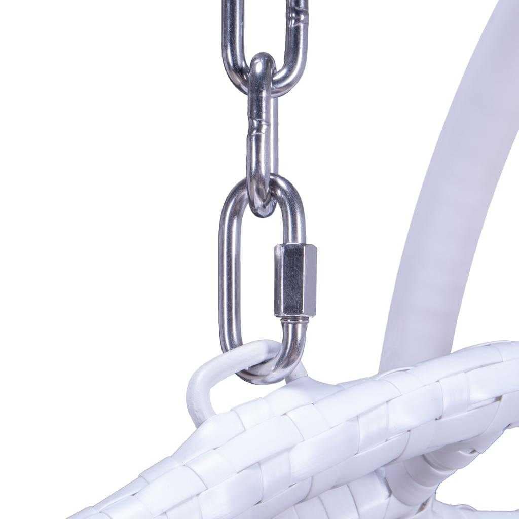 Sedia a forma di uovo sospesa LeisureMod per 2 persone con supporto - Amaca da esterno/interno in rattan e vimini per patio con cuscini