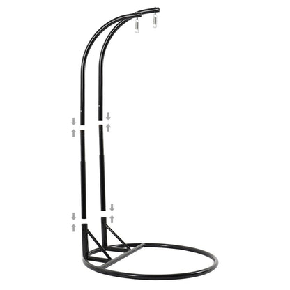 Sedia a forma di uovo sospesa LeisureMod per 2 persone con supporto - Amaca da esterno/interno in rattan e vimini per patio con cuscini