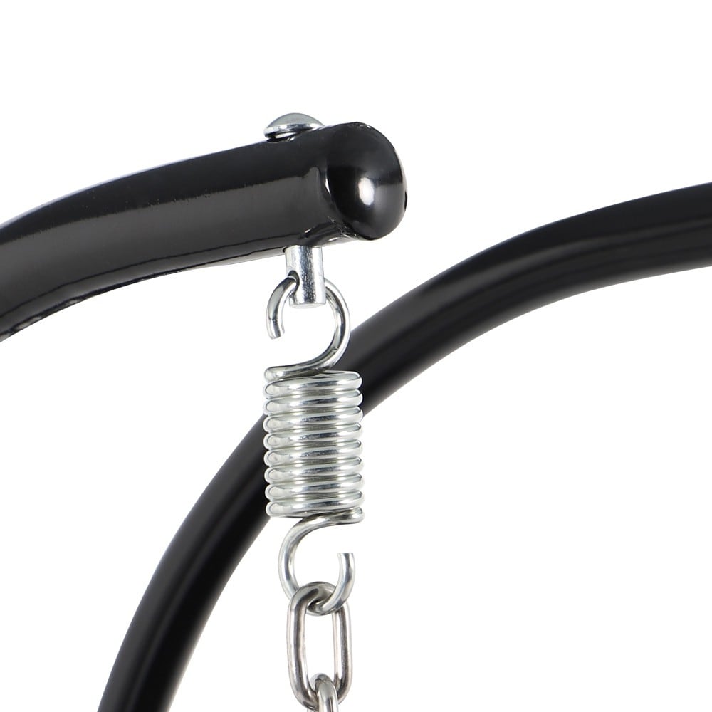 Sedia a forma di uovo sospesa LeisureMod per 2 persone con supporto - Amaca da esterno/interno in rattan e vimini per patio con cuscini