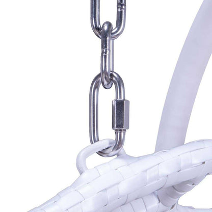 Sedia a forma di uovo sospesa LeisureMod per 2 persone con supporto - Amaca da esterno/interno in rattan e vimini per patio con cuscini