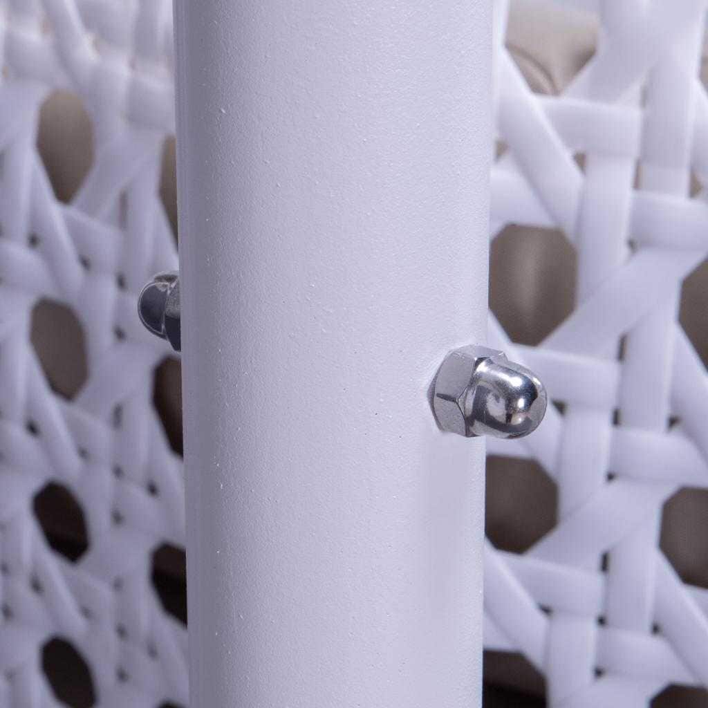 Sedia a forma di uovo sospesa LeisureMod per 2 persone con supporto - Amaca da esterno/interno in rattan e vimini per patio con cuscini