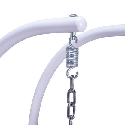 Sedia a forma di uovo sospesa LeisureMod per 2 persone con supporto - Amaca da esterno/interno in rattan e vimini per patio con cuscini