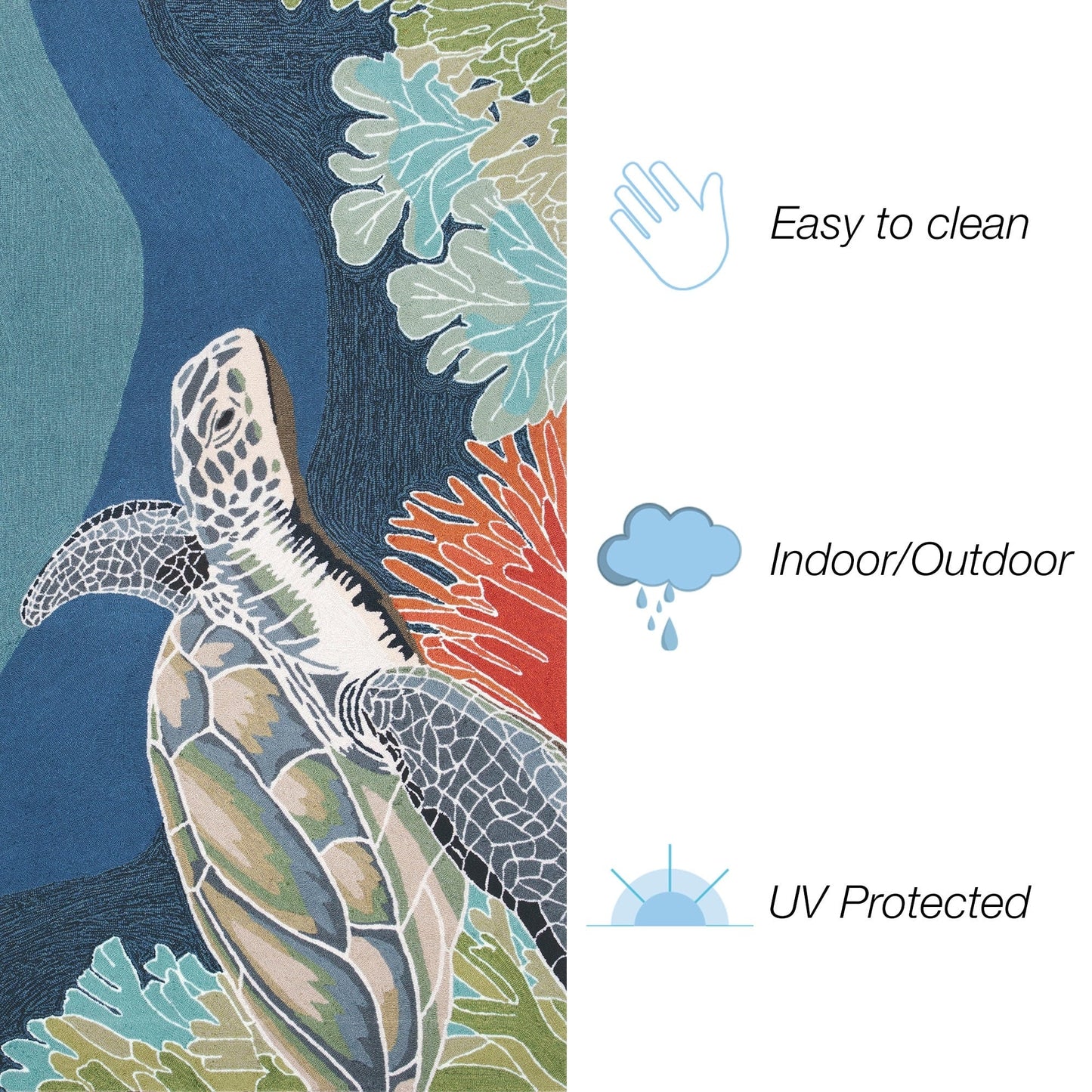 Liora Manne Ravella Akumal Tappeto per interni/esterni Ocean