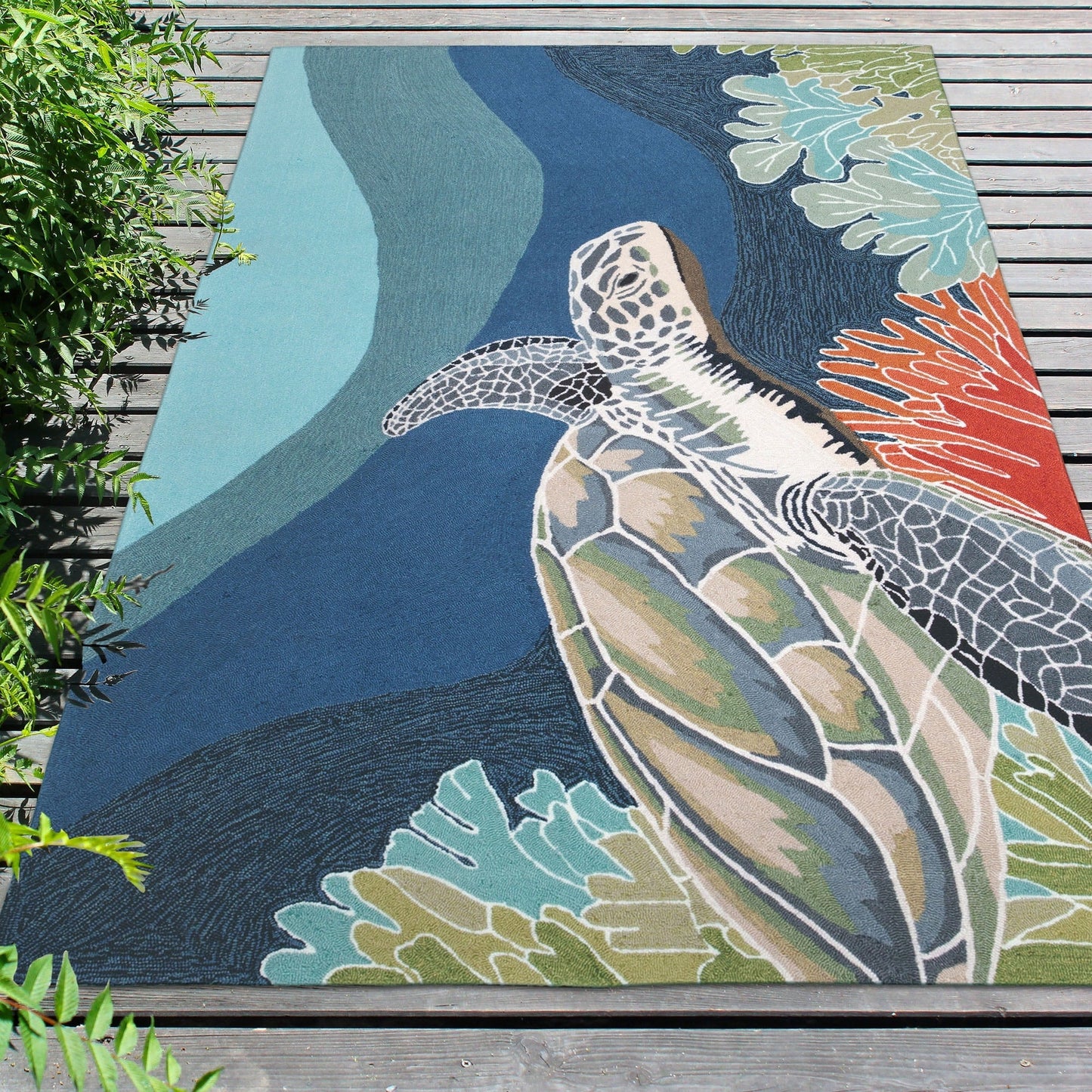 Liora Manne Ravella Akumal Tappeto per interni/esterni Ocean