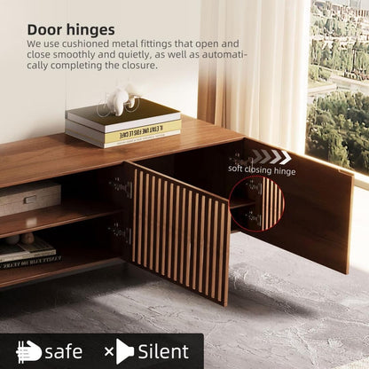 Mobile porta TV moderno di metà secolo con 4 ante, adatto a TV fino a 100 pollici, centro di intrattenimento per soggiorno