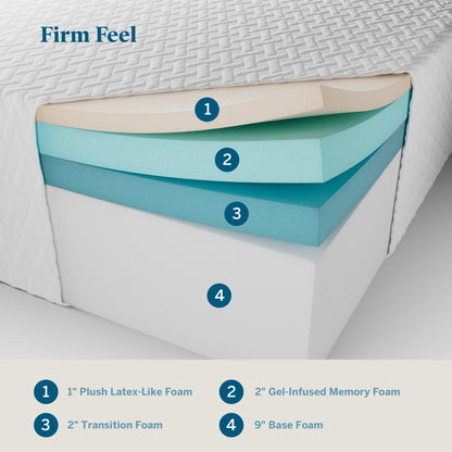 Materasso in memory foam gel Lucid da 14 pollici