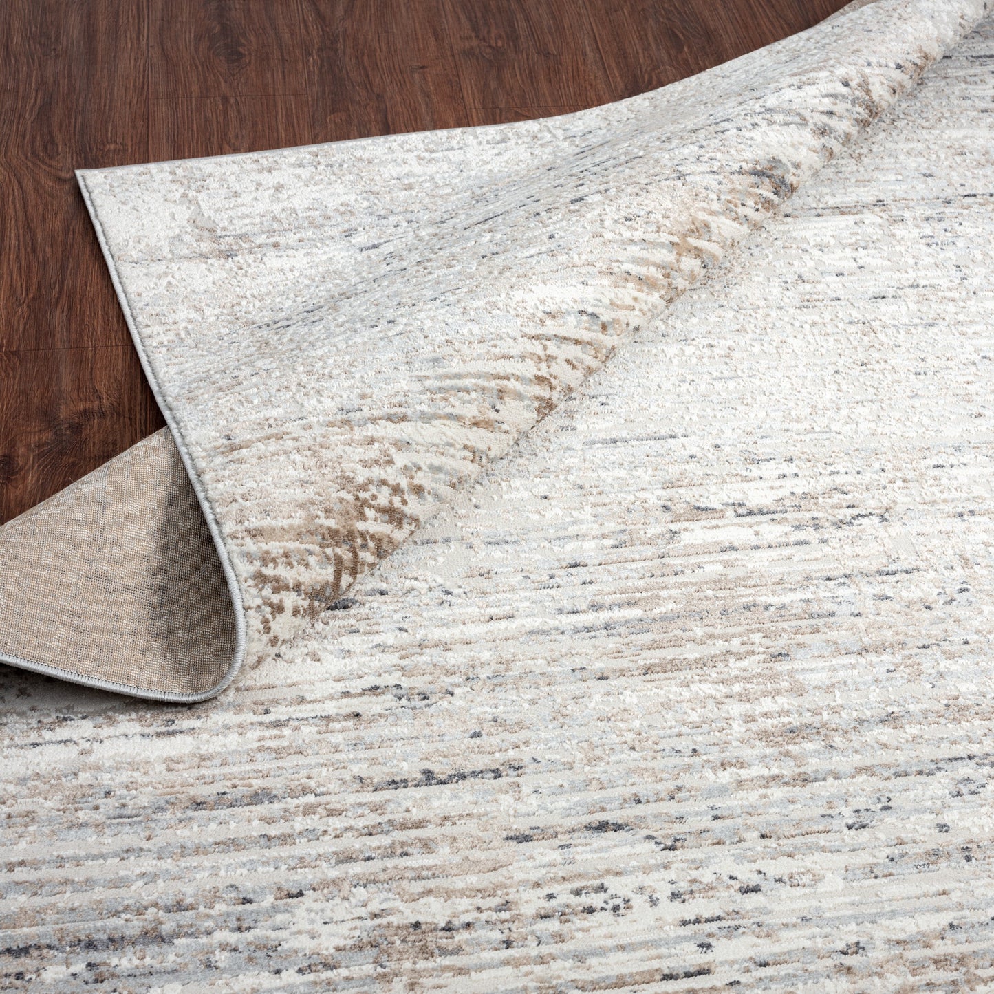 Tappeto Lumina a strisce astratte moderne e contemporanee a pelo lungo e corto