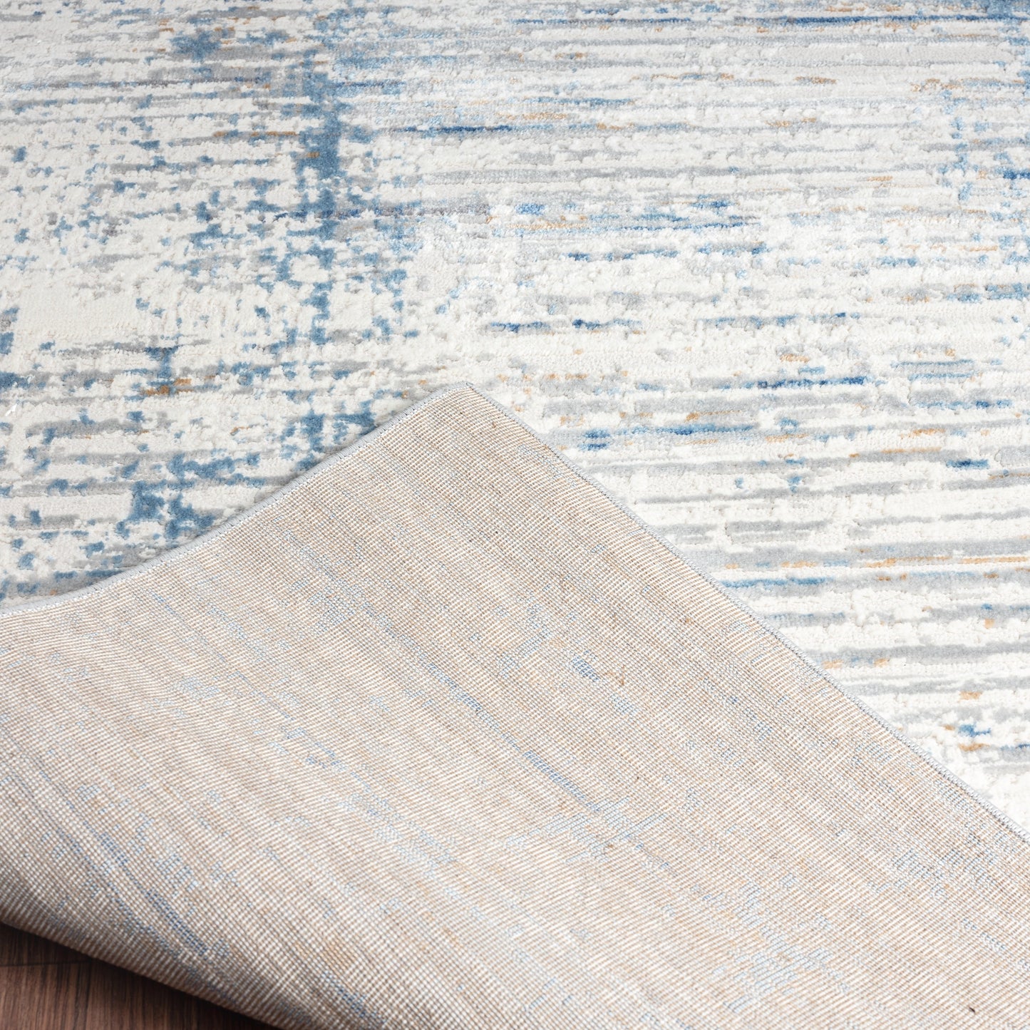 Tappeto Lumina a strisce astratte moderne e contemporanee a pelo lungo e corto