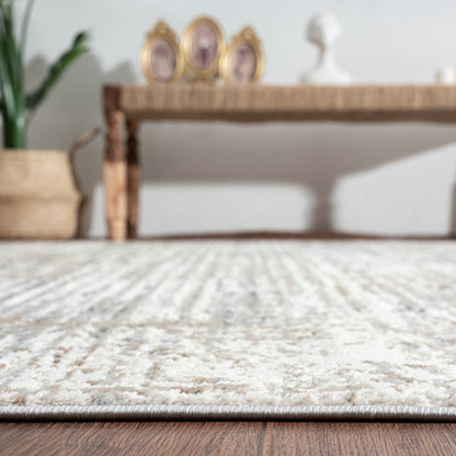 Tappeto Lumina a strisce astratte moderne e contemporanee a pelo lungo e corto